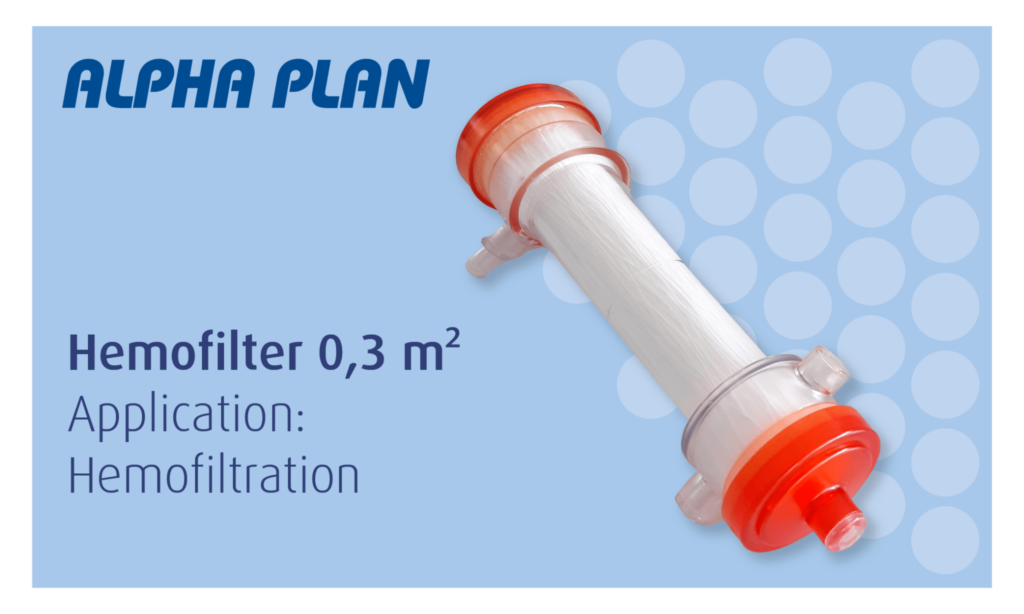 hollow fiber hemofilter for hemofiltration