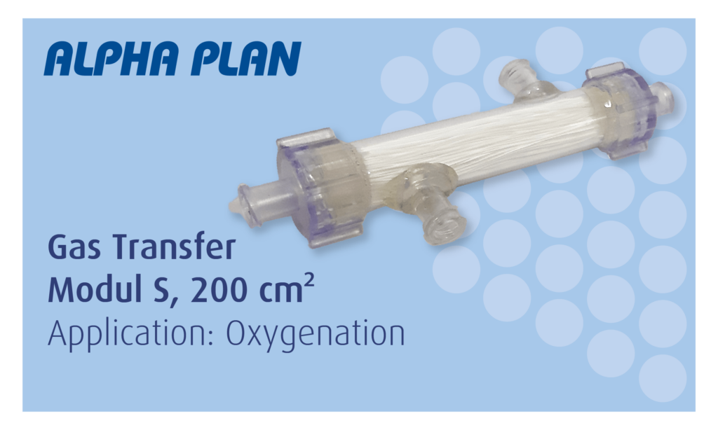 gas transfer module S with hollow fiber membrane, for oxygenation